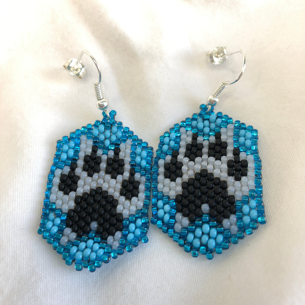 Dog Print Beaded Earrings