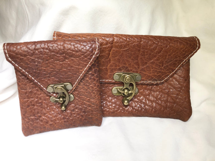 Leather Clutch & Pouch Set