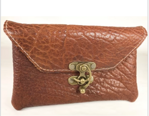 Leather Clutch with Swing Clasp